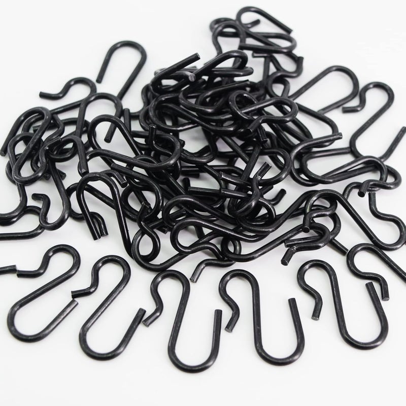 Beaneed 50 Pack Small S Hooks 1 Inch, Heavy Duty Mini S Hooks Black Metal Rustproof Hook for Hanging Plants, Backpacks, Keys & Pet Tags - Multi-Purpose Utility Hooks with PP Storage Box - Image 3